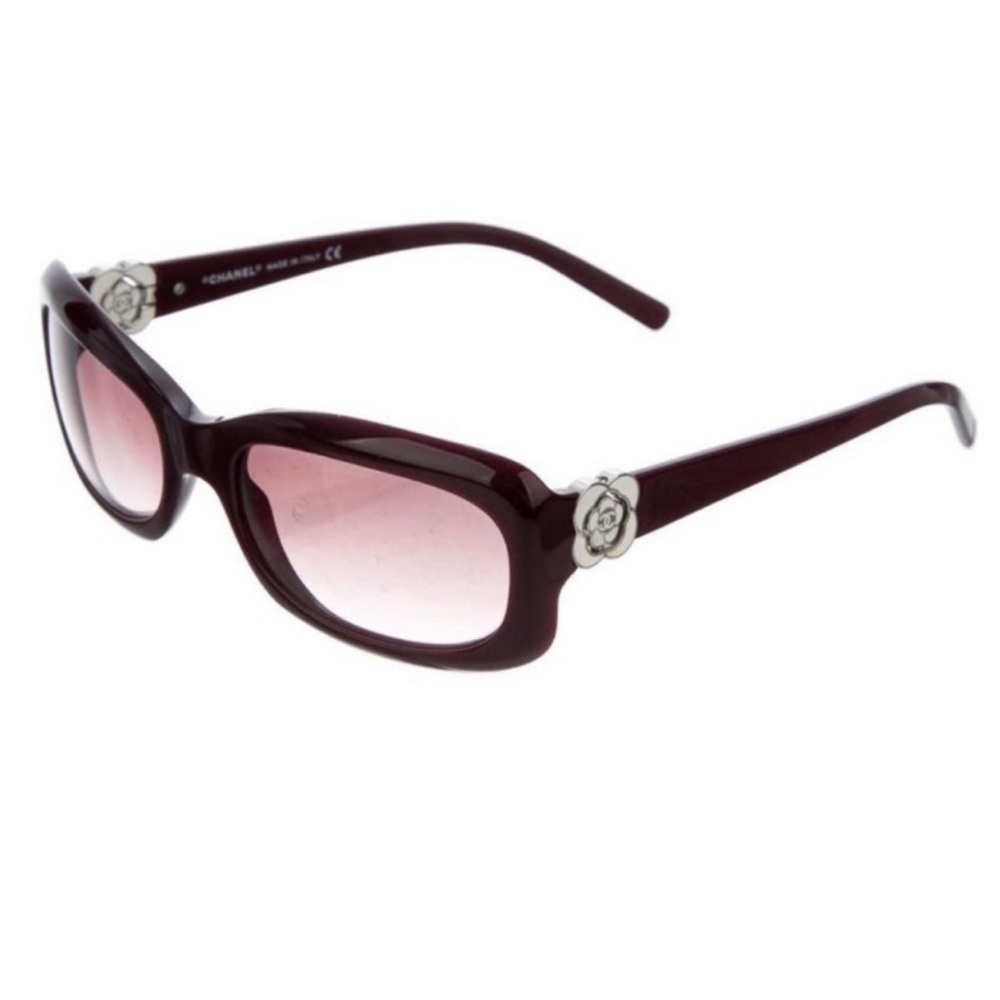 Chanel Interlocking CC Logo Square Camillia Sunglasses